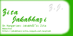 zita jakabhazi business card